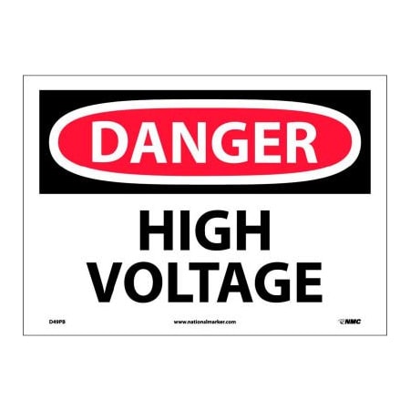 Safety Signs - Danger High Voltage - Vinyl 10H X 14W